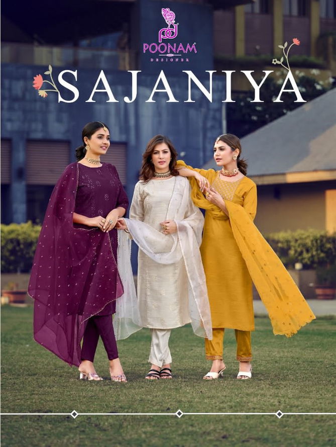 Sajaniya By Poonam Style Look Kurti With Bottom Dupatta Wholesale Price In Surat
